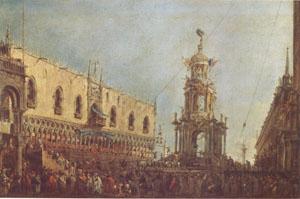 Francesco Guardi The Doge Takes Part in the Festivities in the Piazzetta on Shrove Tuesday (mk05)
